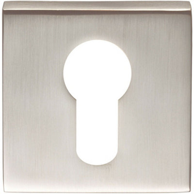 B&Q Square Euro Profile Escutcheon Concealed Fix 52 X 52Mm Satin Chrome