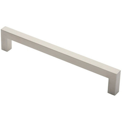 Loops Square Mitred Door Pull Handle 319 X 19mm 300mm Fixing Centres Satin Steel from B&Q