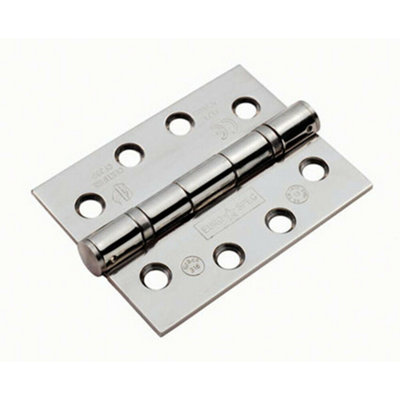  - Pair 102 X 76 X 3mm Ball Bearing Hinge Bright Stainless Steel Interior Door