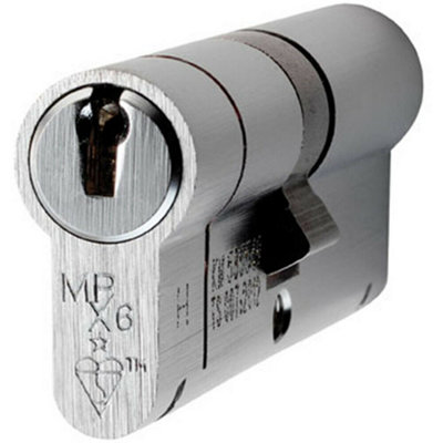  - 70mm Euro Double Cylinder Lock Keyed To Differ 6 Pin Satin Chrome Door