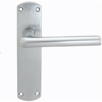  - Rounded Straight Bar Handle On Latch Backplate 170 X 42mm Satin Chrome