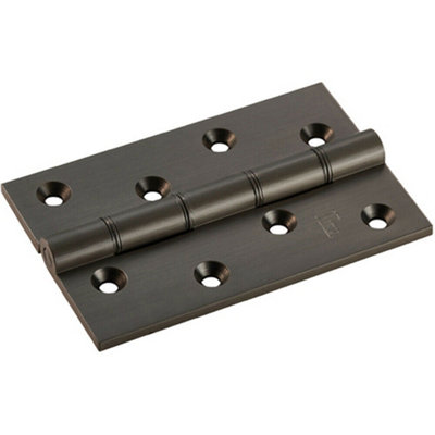 Pair 102 X 67 X 4mm Brass Washered Butt Hinge Matt Bronze Internal Door from B&Q