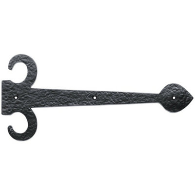  - Pair 305mm Ornate Sword Hinge Front Black Antique Decorative Door Plate