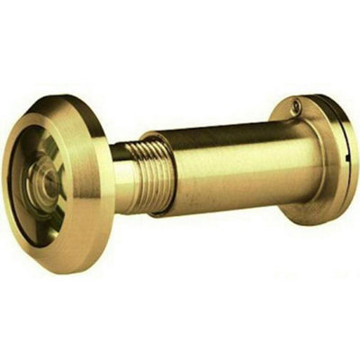 External Door Peephole Crystal Lens 180 Degree Viewing Angle Stainless Brass from B&Q