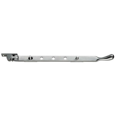 Bulb Ended Casement Window Stay 314 X 30mm Satin Chrome Pear Drop Stay from B&Q