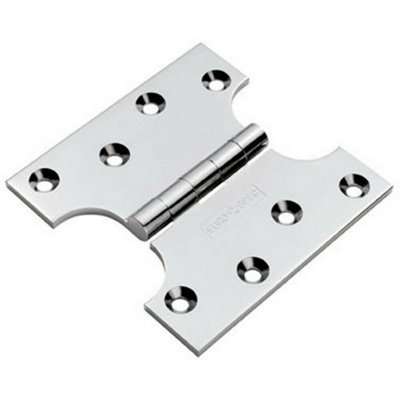Pair 102 X 102 X 4mm Parliament Door Hinge 180 Degree Opening Chrome from B&Q