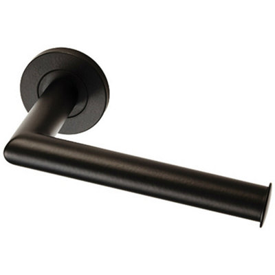 Mitred Bathroom Toilet Roll Holder On Rose Concealed Fix Matt Black from B&Q