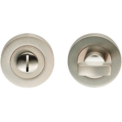  - Thumbturn Lock And Release Handle Concealed Fix Round Rose Satin Nickel