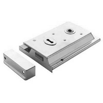  - Traditional Contract Rim Deadlock 152 X 102mm Polished Chrome Door Latch