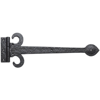  - Pair 305mm Ornate Sword T Hinge Black Antique Internal Decorative Door Hinge