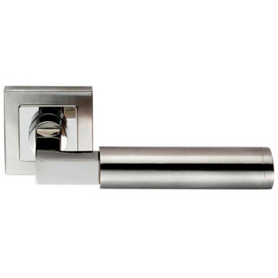  - Pair Square Cut Mitred Bar Handle Concealed Fix Polished & Satin Steel