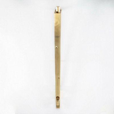 Lever Action Flush Door Bolt With Flat Keep Plate 460 X 20mm Polished Brass from B&Q