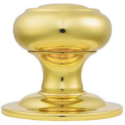 Loops 75mm Centre Door Knob Polished Brass Outdoor External Front Door Handle from B&Q