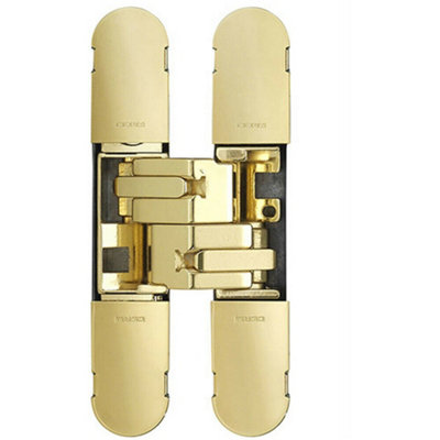 100 X 22mm Adjustable Medium Duty Concealed Hinge Brass Plated Internal Door from B&Q