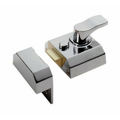 Contract Rim Cylinder Nightlatch 40mm Polished Chrome Door Security Lock from B&Q