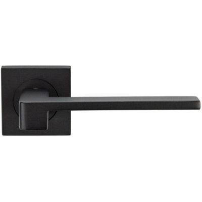 Pair Flat Squared Bar Handle On Square Rose Concealed Fix Matt Black from B&Q