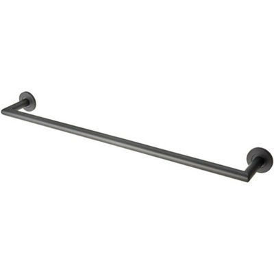 Mitred Bathroom Single Towel Rail Concealed Fix 600mm Centres Matt Black from B&Q