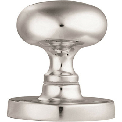 Pair Mushroom Mortice Door Knob 59mm Dia Concealed Rose Polished Chrome from B&Q