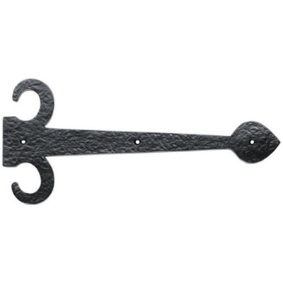  - Pair 457mm Ornate Sword Hinge Front Black Antique Decorative Door Plate