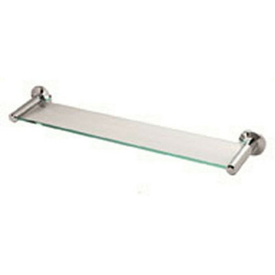 B&Q Recessed Glass Shelf On Pedestals Concealed Fix 470Mm Centres Chrome