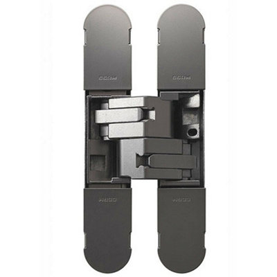  - 130 X 30mm Concealed Heavy Duty Hinge Fits Unrebated Doors Matt Nickel