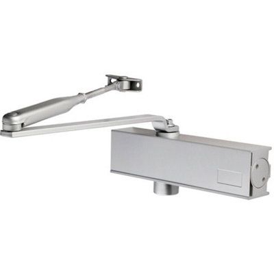  - Medium Frequency Overhead Door Closer Variable Power Size 2 4 Silver
