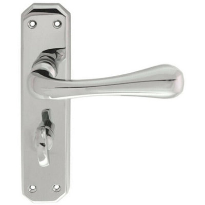 Pair Heavy Duty Lever On Angular Bathroom Backplate 180 X 40mm Polished Chrome from B&Q