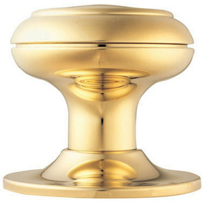 Loops 76mm Large Centre Door Knob Stainless Brass Outdoor External Front Door Handle from B&Q
