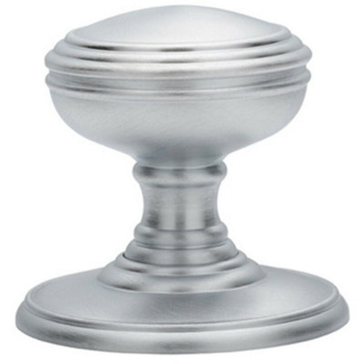  - Pair Textured Mortice Door Knob 70mm Diameter Satin Chrome Door Handle