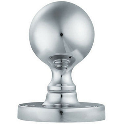  - Pair Solid Ball Mortice Door Knob 45mm Diameter Polished Chrome Door Handle
