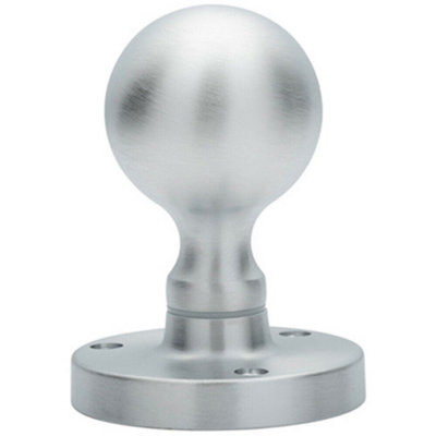  - Pair Solid Ball Mortice Door Knob 45mm Diameter Satin Chrome Door Handle