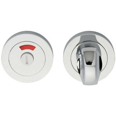 Thumbturn Lock And Release Handle With Indicator 50mm Dia Polished Chrome from B&Q