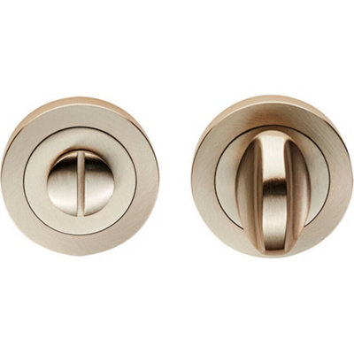 Thumbturn Lock And Release Handle Concealed Fix 50mm Dia Satin Nickel from B&Q
