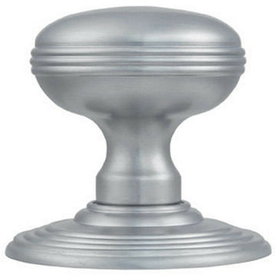 Pair Textured Mortice Door Knob 70mm Diameter Concealed Rose Satin Chrome from B&Q