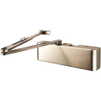 Full Cover Overhead Door Closer Variable Power 2 5 Satin Nickel Plated from B&Q
