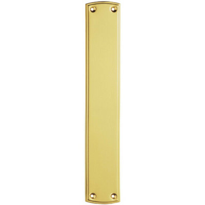Large Ornate Door Finger Plate With Stepped Border 382 X 65Mm Polished Brass 5056492584783 - Image 3