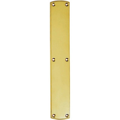 Loops Unisex Metallics Traditional Door Finger Plate 457 X 75Mm Polished Brass Push Plate In Extra Large - Image 3