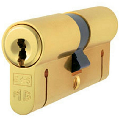  - 70mm Euro Double Cylinder Lock Keyed To Differ 15 Pin Polished Brass Door
