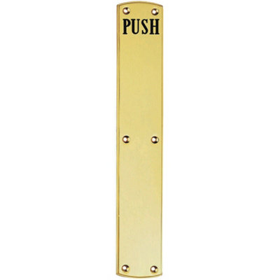 Traditional Push Engraved Door Finger Plate 457 X 75Mm Polished Brass 5056492585247 - Image 3