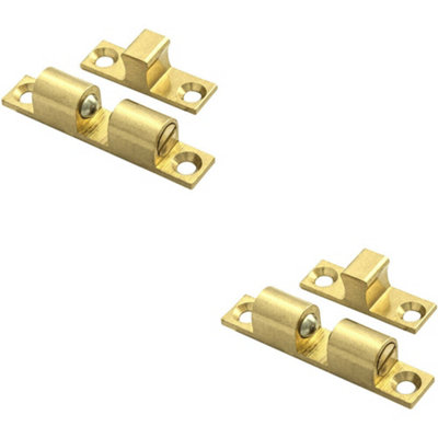 Loops Unisex Multicolor 2X Double Ball Roller Cupboard Catch 43 X 8Mm 34.5Mm Fixing Centres Self Colour - Image 3