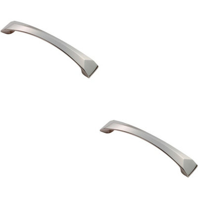 Loops 2X Chiselled Cabinet Pull Handle 128mm Fixing Centres 145 X 25mm Satin Nickel from B&Q