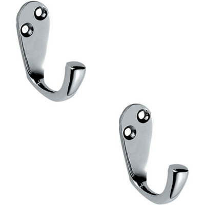 2X Victorian One Piece Single Bathroom Robe Hook 40mm Projection Polished Chrome from B&Q