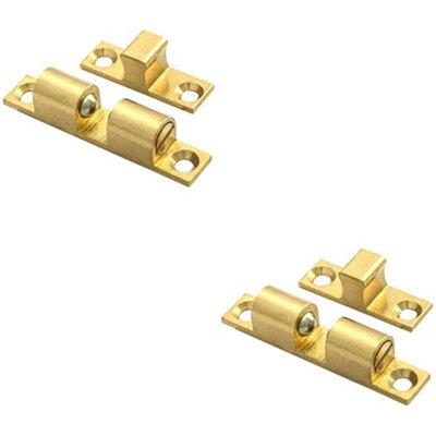 2X Double Ball Roller Cupboard Catch 60 X 11.5Mm 50Mm Fixing Centres Self Colour 5056492587111 - Image 3