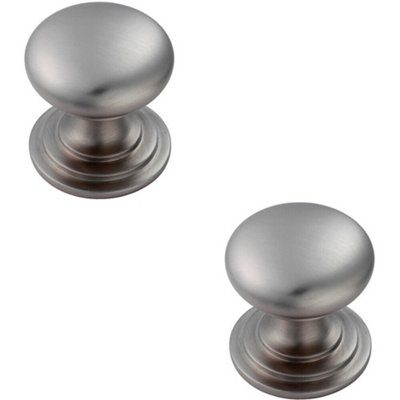 Loops 2X Victorian Round Cupboard Door Knob 25Mm Dia Stainless Steel Cabinet Handle