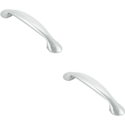 B&Q -  2X Flared Cabinet Pull Handle 165.5 X 23mm 128mm Fixing Centres Chrome