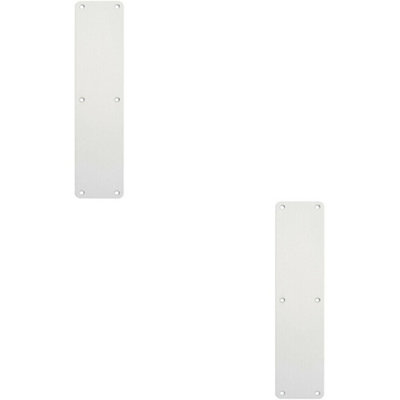  - 2X Plain Door Finger Plate 350 X 75mm Satin Anodised Aluminium Push Plate