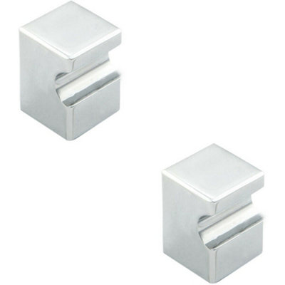Loops 2X Square Cupboard Door Knob 18 X 18mm 25mm Projection Polished Chrome from B&Q