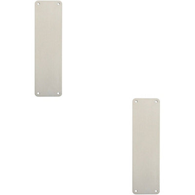  - 2X Plain Door Finger Plate 300 X 75mm Satin Stainless Steel Push Plate