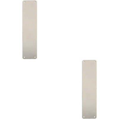  - 2X Plain Door Finger Plate 350 X 75mm Satin Stainless Steel Push Plate