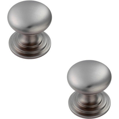 Loops 2X Victorian Round Cupboard Door Knob 38Mm Dia Stainless Steel Cabinet Handle